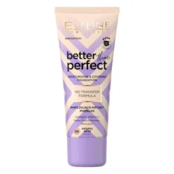 Eveline Cosmetics Better Than Perfect, nawilżająco-kryjący podkład z formułą No Transfer, 04 Natural Beige, 30 ml