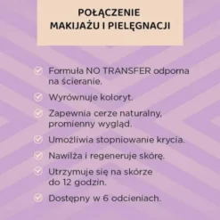 Eveline Cosmetics Better Than Perfect, nawilżająco-kryjący podkład z formułą No Transfer, 01 Ivory, 30 ml