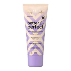 Eveline Cosmetics Better Than Perfect, nawilżająco-kryjący podkład z formułą No Transfer, 01 Ivory, 30 ml
