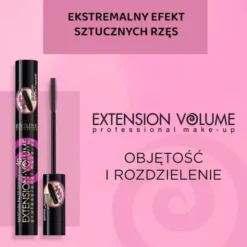 Eveline Cosmetics Extension Volume, pogrubiająco-rozdzielający tusz do rzęs False Definition 4D, czarny, 10 ml