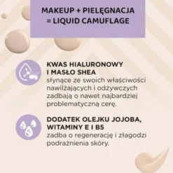 Eveline Liquid Camouflage, wodoodporny korektor kamuflujący z kwasem hialuronowym, 04, 7 ml