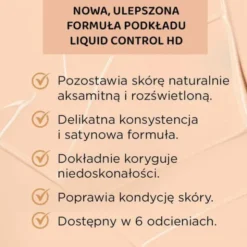 Eveline Liquid Control HD matujący podkład do twarzy nr 035, 32 ml