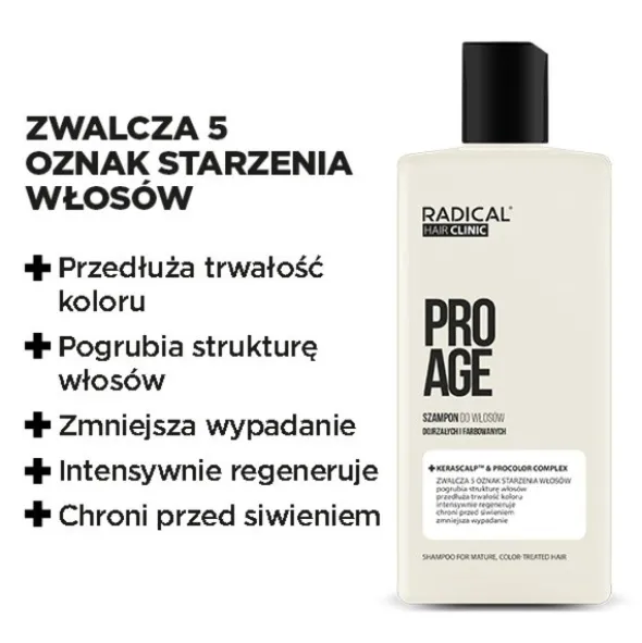 Farmona Radical Hair Clinic ProAge, szampon do włosów dojrzałych i farbowanych, 300 ml