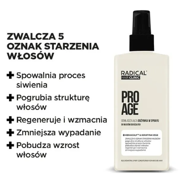 Farmona Radical Hair Clinic ProAge, odmładzająca odżywka w sprayu do włosów dojrzałych, 200 ml