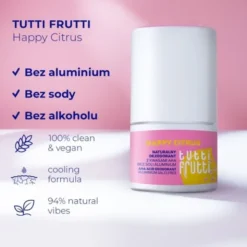 Farmona Tutti Frutti #HappyCitrus, dezodorant kwasowy AHA, bez soli aluminium, 50 ml
