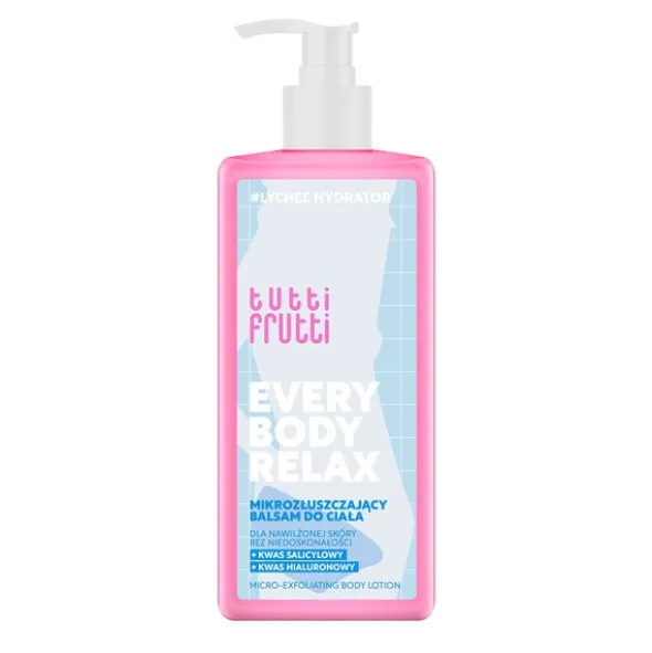 Farmona Tutti Frutti #LycheeHydrator, mikrozłuszczający balsam do ciała z kwasem salicylowym i kwasem hialuronowym, 250 ml