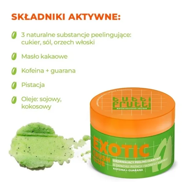 Farmona Tutti Frutti #PistachioHugs, wygładzający peeling cukrowy, 250 g