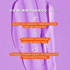 Farmona Tutti Frutti #PlumHappiness, pobudzające energy-żel pod prysznic + kwasy AHA+BHA+PHA, 400 ml