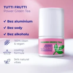 Farmona Tutti Frutti #PowerGreenTea, dezodorant kwasowy AHA, bez soli aluminium, 50 ml