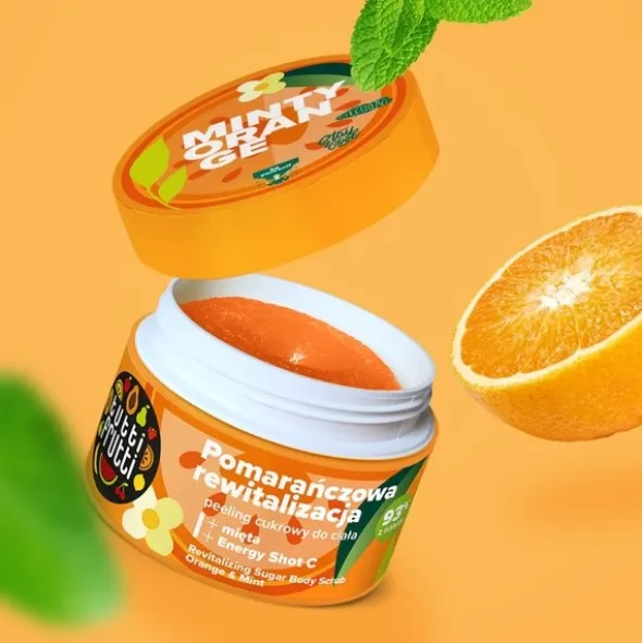 Farmona Tutti Frutti, Rewitalizujący peeling cukrowy, Pomarańcza i Mięta, 300 g