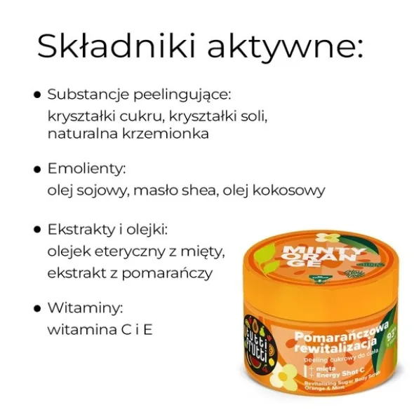 Farmona Tutti Frutti, Rewitalizujący peeling cukrowy, Pomarańcza i Mięta, 300 g