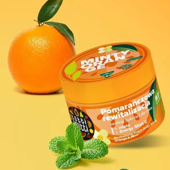 Farmona Tutti Frutti, Rewitalizujący peeling cukrowy, Pomarańcza i Mięta, 300 g