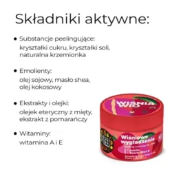 Farmona Tutti Frutti, Wygładzający peeling cukrowy, wiśniowe wygładzenie, 300 g