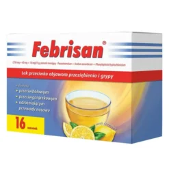 Febrisan, proszek musujący o smaku cytrynowym, 5 g, 16 saszetek