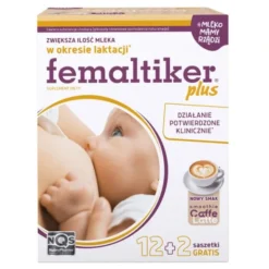 Femaltiker plus, saszetki z proszkiem, smak caffe latte, 14 szt. (12 szt. + 2 szt.)