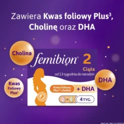 Femibion 2 Ciąża 13. - 40. tydzień Kwas Foliowy Plus, tabletki powlekane + kapsułki miękkie, 56 szt. + 56 szt.