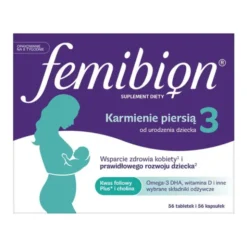 Femibion 3 Karmienie Piersią Cholina, DHA, Kwas Foliowy Plus, tabletki powlekane + kapsułki miękkie, 56 szt. + 56 szt.