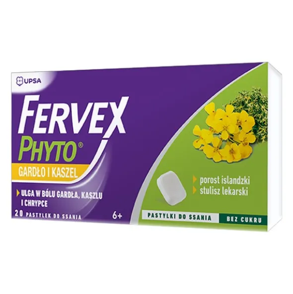 Fervex Phyto Gardło i Kaszel, pastylki do ssania, 20 szt.