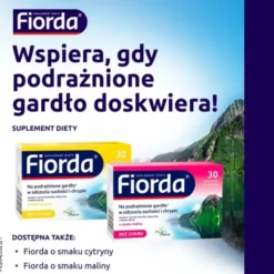 Fiorda, pastylki do ssania o smaku czarnej porzeczki, 30 szt.