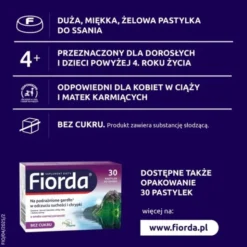 Fiorda, pastylki do ssania, smak czarnej porzeczki, 60 szt.