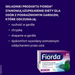 Fiorda, pastylki do ssania, smak czarnej porzeczki, 60 szt.
