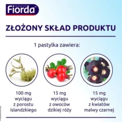 Fiorda, pastylki do ssania, smak czarnej porzeczki, 60 szt.