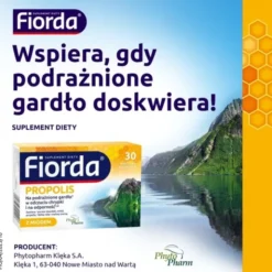 Fiorda Propolis, pastylki do ssania, smak miodu i propolisu, 30 szt.