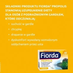 Fiorda Propolis, pastylki do ssania, smak miodu i propolisu, 30 szt.