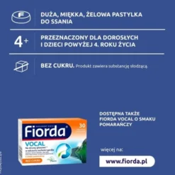 Fiorda Vocal, pastylki do ssania, smak owoce leśnie, 30 szt.