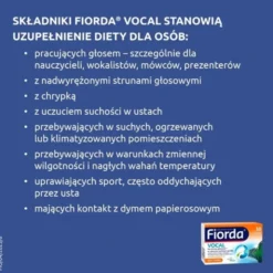 Fiorda Vocal, pastylki do ssania bez cukru, smak pomarańczowy, 30 szt.