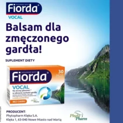 Fiorda Vocal, pastylki do ssania bez cukru, smak pomarańczowy, 30 szt.