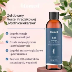 Fitomed Mydlnica lekarska, żel ziołowy do mycia twarzy do cery tłustej, 200 g