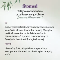 Fitomed, odżywka do włosów przetłuszczających się, Szałwia i Rozmaryn, 200 g