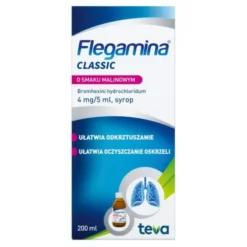 Flegamina, 4 mg/5 ml, syrop o smaku malinowym, 200 ml