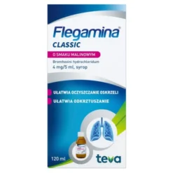 Flegamina, 4 mg/5 ml, syrop o smaku malinowym, 120 ml