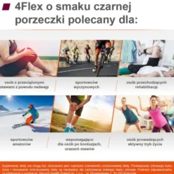 4 Flex, saszetki z proszkiem, smak czarna porzeczka, 30 szt.