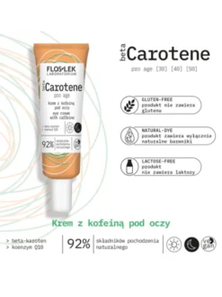 Flos-Lek betaCarotene pro age, Krem pod oczy z kofeiną, 30 ml