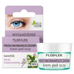 Flos-Lek Laboratorium, przeciwzmarszczkowy krem pod oczy świetlik i kwas hialuronowy, Wygładzenie, 15ml