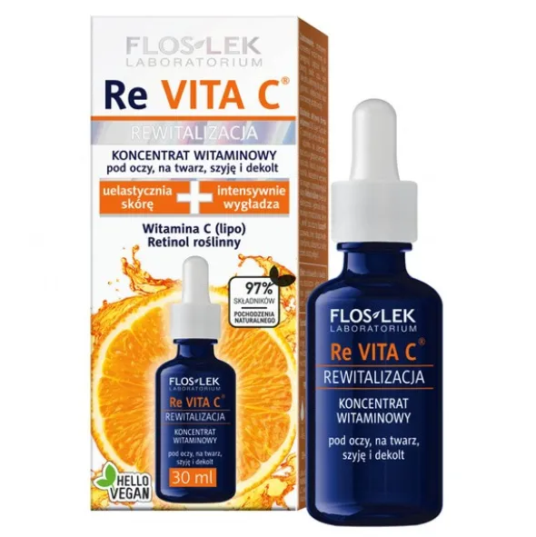 Flos-Lek Laboratorium, Revita C, koncentrat witaminowy pod oczy, na szyję i dekolt, 30 ml