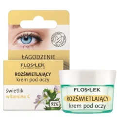 Flos-Lek Laboratorium, rozświetlający krem pod oczy świetlik i witamina C, Łagodzenie, 15 ml