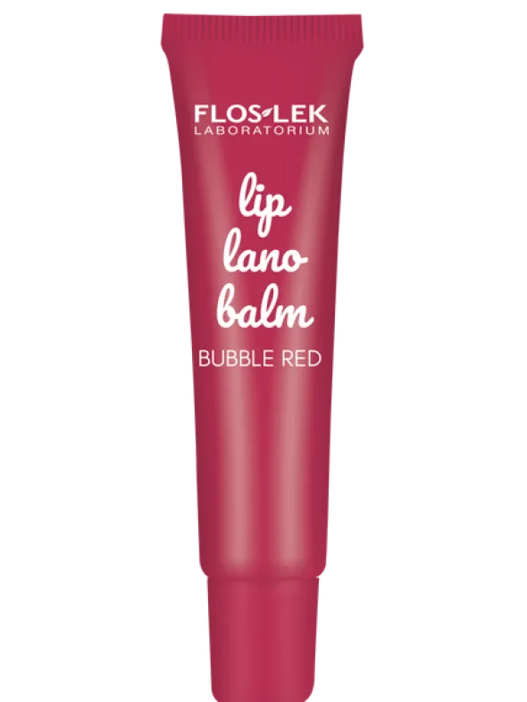 Flos-Lek Lip Care, lanobalsam do ust, bubble red, 12 g