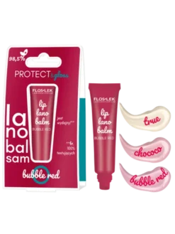 Flos-Lek Lip Care, lanobalsam do ust, bubble red, 12 g
