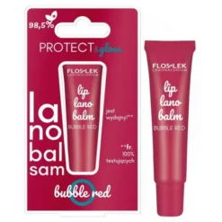 Flos-Lek Lip Care, lanobalsam do ust, bubble red, 12 g