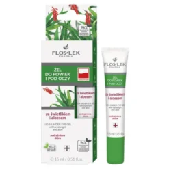 Flos-Lek Pharma, żel do powiek i pod oczy, ze świetlikiem i aloesem, 15 ml