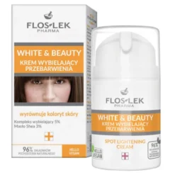 Flos-Lek Pharma White & Beauty, krem wybielający przebarwienia na twarzy, 50 ml