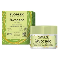 Flos-Lek Rich Avocado, krem-komfort wygładzający nadzień SPF 15, 50 ml
