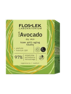 Flos-Lek Rich Avocado, krem-komfort wygładzający nadzień SPF 15, 50 ml