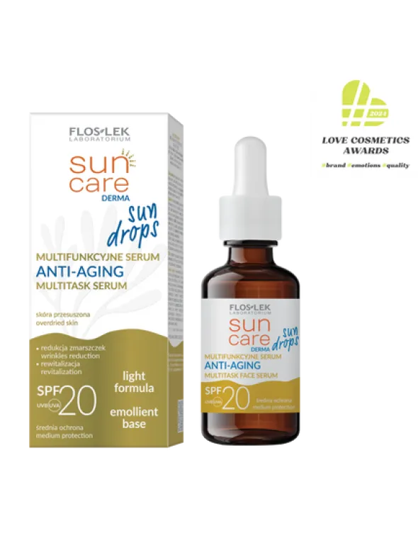 Flos-Lek Sun Care Derma, Sun Drops, serum anti-aging z SPF 20, 30 ml