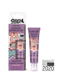 Flos-Lek, Vege Lip Care, cukrowy scrub do ust, jagodowy zawrót głowy, 14 g