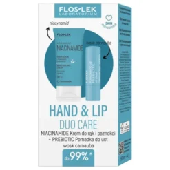 Flos-lek Zestaw Hand & Lip Duo Care Niacinamide, krem do rąk, 50 ml + pomadka do ust, 4 g